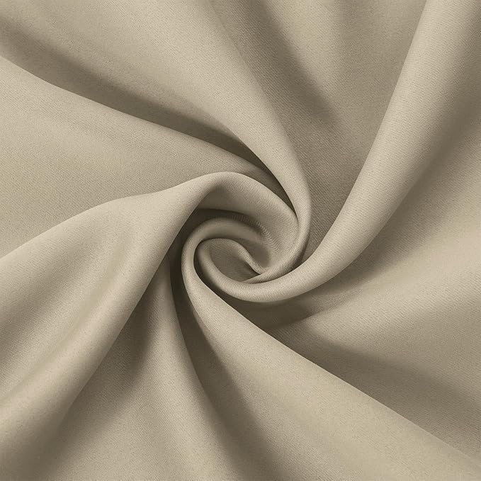 LEMOMO Blackout Curtains 66 x 95 inch/Beige Curtains Set of 2 Panels/Thermal - Image 5