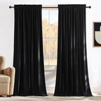 NICETOWN Black Out Velvet Curtains 98 inch Long by NICETOWN