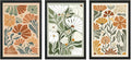 YWJKWLGS Mid Century Boho Wildflower Wall Art Set of 3, 16x24 Inch Black Framed by Unknown