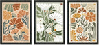 YWJKWLGS Mid Century Boho Wildflower Wall Art Set of 3, 16x24 Inch Black Framed by Unknown