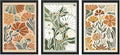 YWJKWLGS Mid Century Boho Wildflower Wall Art Set of 3, 11x16 Inch Black Framed by Unknown