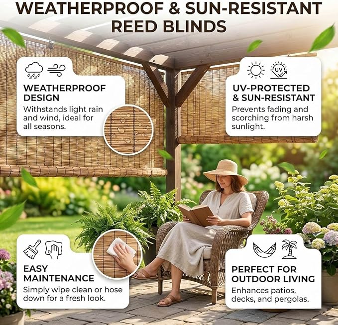 Bamboo Blinds Outdoor, Breathable Bamboo Shades - Image 2