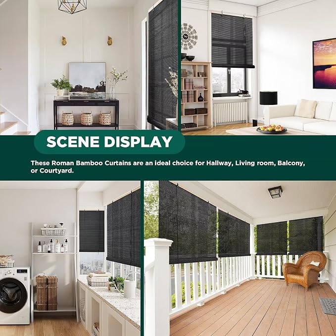Bamboo Blinds for Interior Windows Bamboo Shades for Indoor Windows Roller - Image 6