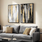 Large Framed Black and White Abstract Wall Art by Cuspin