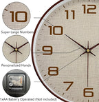 Woodgrain Wall Clock, Silent Non-Ticking Wall Clocks Battery Operated 8 Inch - Image 6