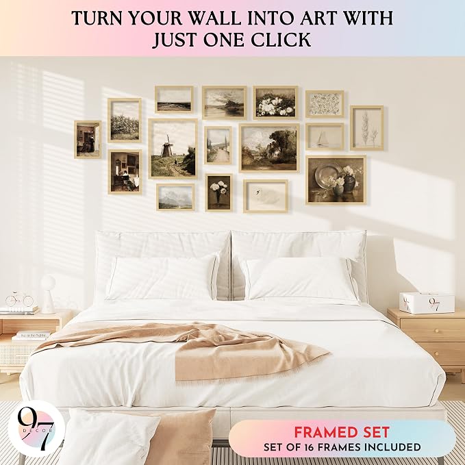 97 Decor Vintage 16PCS FRAMED Wall Art - Image 3