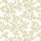 Ismoon Floral Wallpaper Peel and Stick Vintage Flower Beige and Gold Contact by Ismoon