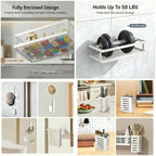 PUSDON 5-in-1 Shower Caddy & Kitchen Organizer Set, Wall Mount Wide Spice Rack - Image 5