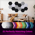 Acoustic Panels 12-Pack Soundproof Wall Panels 14"X12.1"X0.4" Sound Panels High - Image 5
