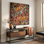 Large Framed Colorful Abstract Wall Art - Image 4