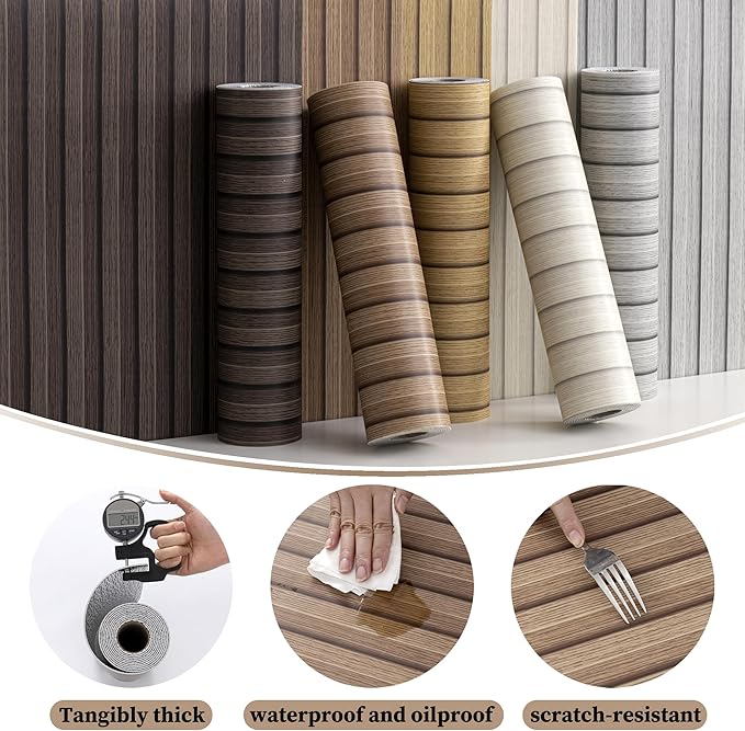 Peel and Stick PVC Slat Wall Panels, Wood Grain Self-Adhesive Soundproof - Image 4