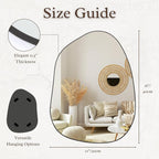 PERFNIQUE Irregular Wall Mirror Asymmetrical Mirror, Decorative Modern Wall - Image 2