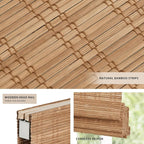 LazBlinds No Tools No Drill Cordless Bamboo Roman Shades, Custom Light - Image 2