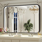 40X30 Inch Black Bathroom Mirror by FTOTI