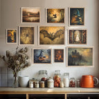 Vodefoad 10Pcs Vintage Halloween Canvas Wall Art Retro Pumpkin Poster Victorian - Image 4
