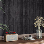 CRE8TIVE Black Grasscloth Peel and Stick Wallpaper Textured Woven Linen Fabric - Image 6