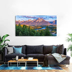 Grand Teton Mountain Wall Art Sunset Nature National Park Posters Oxbow Bend - Image 5