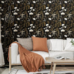 Laatse Dark Floral Wallpaper Peel and Stick Boho Wallpaper 17.5in x 118in - Image 2