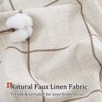 Lajode Brown Plaid Linen Blackout Curtains - Image 5