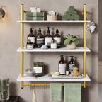 Bestier 31" Industrial Pipe Shelving, Floating Kitchen Wall Shelves 3 Tier - Image 5