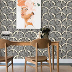 Tempaper x Novogratz Zebra Black Feather Palm Removable Peel and Stick Wallpaper - Image 3