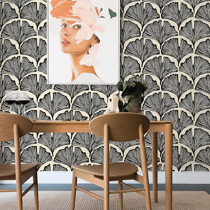 Tempaper x Novogratz Zebra Black Feather Palm Removable Peel and Stick Wallpaper - Image 3