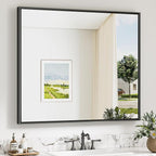 Keonjinn 42 x 36 Inch Black Bathroom Mirrors by Keonjinn
