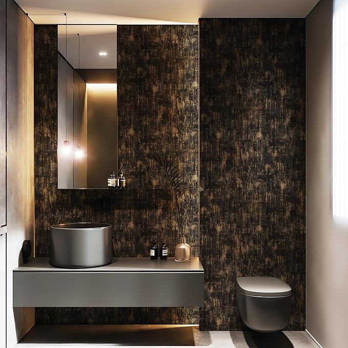 JiffDiff Vintage Metallic Peel and Stick Wallpaper Self Adhesive Industrial - Image 4