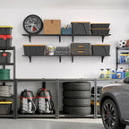 Jusgym 4 Pack Heavy Duty Garage Wall Shelving Set, Wall Mounted Garage Shelves - Image 9