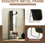 Delma Full Length Mirror, Wall Mounted, Freestanding or Leaning, Rounded - Image 6