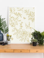Froluya Cream White and Gold Floral Wallpaper Peel and Stick Wallpaper - Image 7