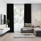 IGEMAEVE Black Blackout Curtains 90 Inch Length 2 Panels Set, Rod Pocket Energy - Image 4