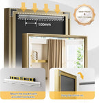Brushed Gold Bathroom Mirror, Anti-Rust Gold Framed Rectangle Wall Mirror - Image 6