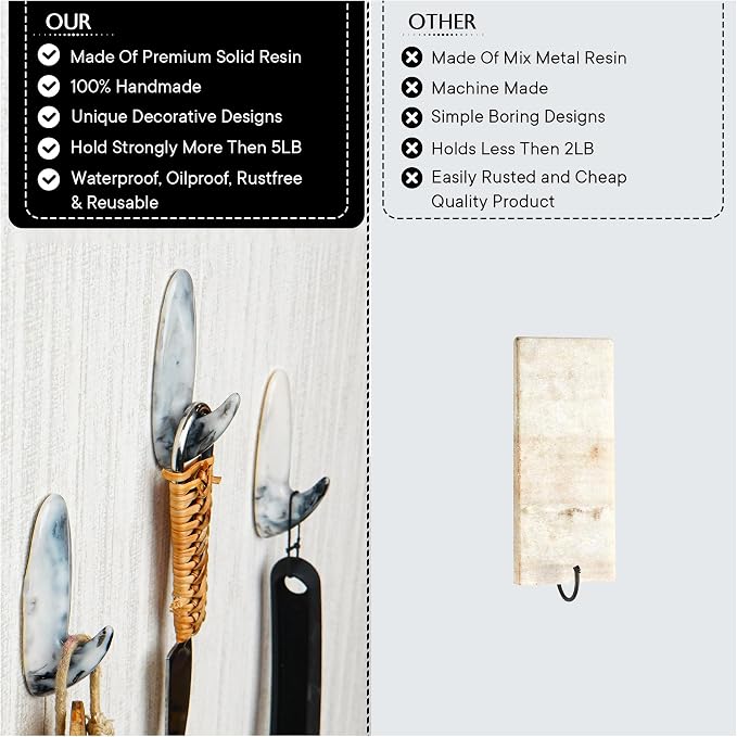 Indian Shelf Decorative Resin Adhesive Wall Hooks - Image 5