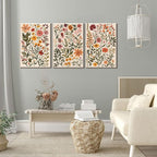 KISSFOX 3 Piece Boho Floral Canvas Wall Art - Image 2