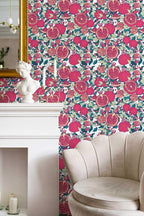Floral Wallpaper Vintage Red Peel and Stick Wallpaper Self Adhesive Removable - Image 2