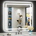 38x38 LED Bathroom Mirror with Lights, Backlit and Front Lit Anti-Fog Lighted by Awandee