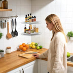 Corner Shelf Wall Mount, Floating Corner Shelves, Corner withs Wire Hole - Image 5