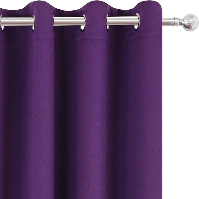 LEMOMO Blackout Curtains 66 x 95 inch/Purple Curtains Set of 2 Panels/Thermal - Image 7