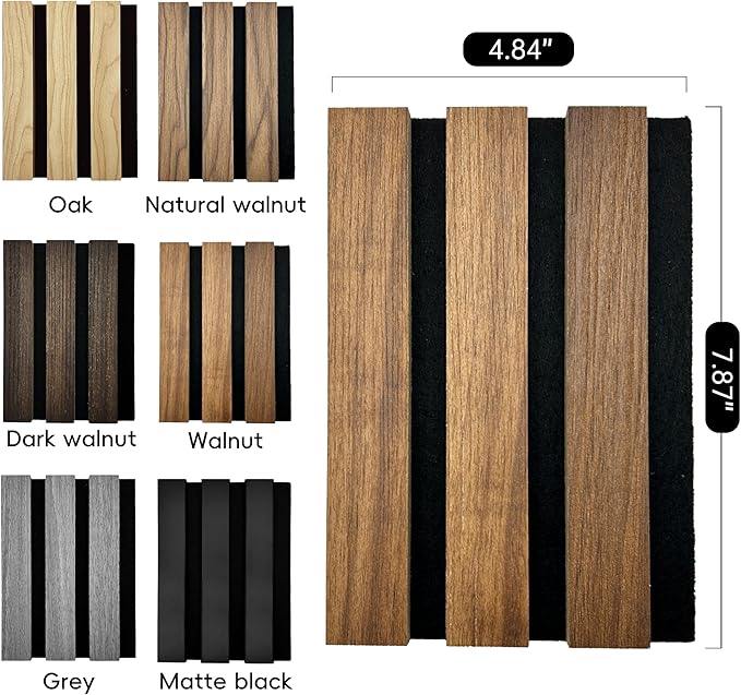 RITOLLO Wood Panels for Wall 4.92"×7.68" Acoustic Panels for Interior Wall Decor - Image 2