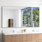 KOCUUY Silver Bathroom Mirror, HD Tempered Glass, Anti-Rust Brushed Silver Frame - Image 7