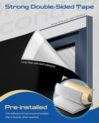 52" W x 60" L 100% Blackout Curtains, Total Darkness No-Drill Black Out Window - Image 2