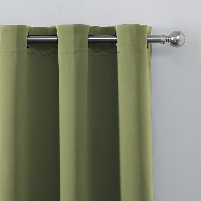 LEMOMO Olive Green Blackout Curtains/52 x 84 Inch Long/Set of 2 Curtain - Image 7