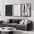 Large Framed Black and White Abstract Wall Art by Cuspin