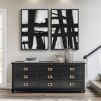 Large Framed Black and White Abstract Wall Art - Image 4