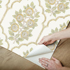 NuWallpaper x Society Social Floral Bazaar Ochre Peel and Stick Wallpaper - Image 8