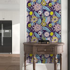Purple Boho Wallpaper Peel and Stick, Vintage Yellow Floral Contact Paper - Image 5