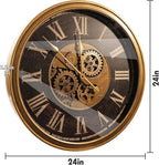 October Elf Large Real Moving Gears Wall Clock 24 Inch Vintage Industrial - Image 5