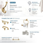 Amerock H55465CZ | Adare Double Prong Decorative Wall Hook | Champagne Bronze - Image 6