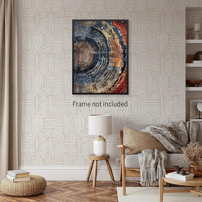 Medpol Vintage Trendy Abstract Tree Ring Wall Art Modern Colorful Nature Poster - Image 3